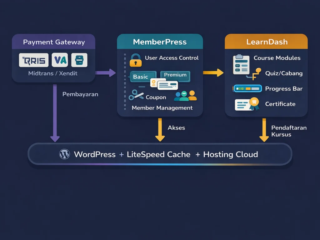 stack-plugin-membership-site-indonesia-memberpress-learndash-midtrans-xendit