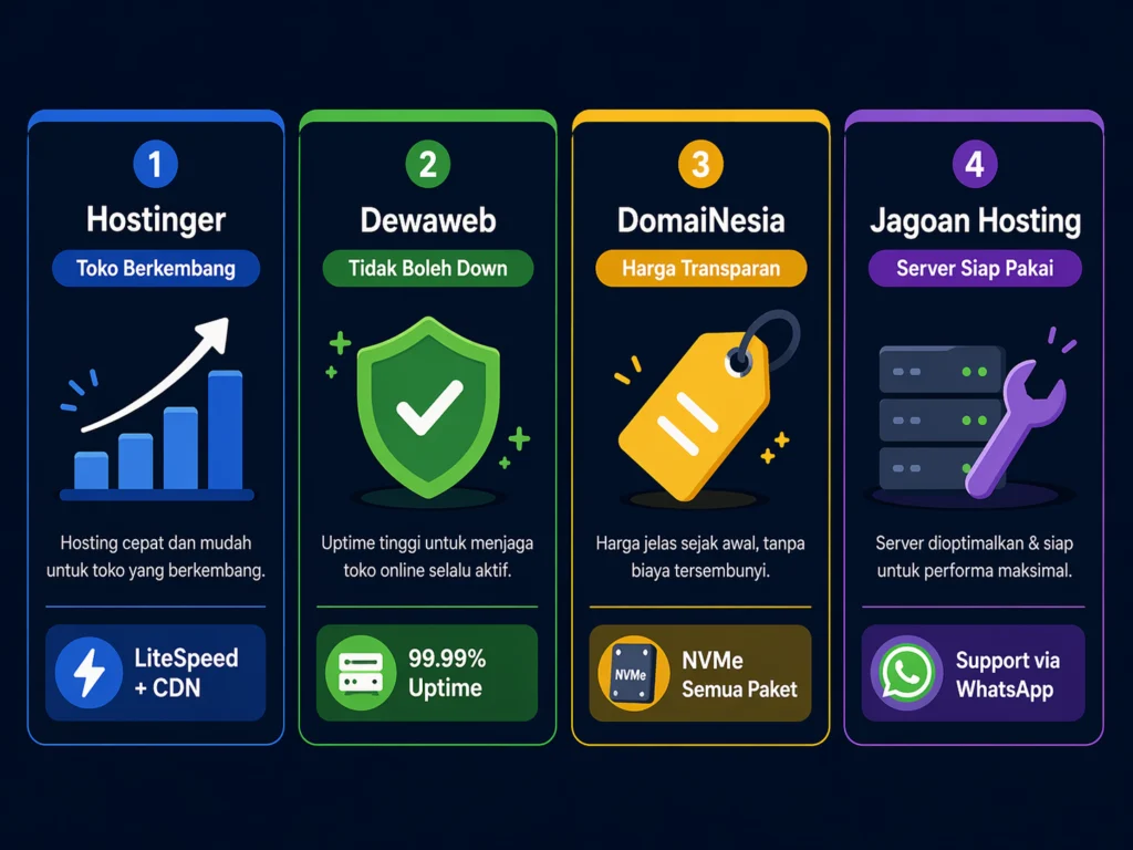 perbandingan-hosting-woocommerce-hostinger-dewaweb-domainesia-jagoan-hosting-2026