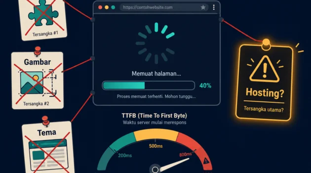 website lambat tanda hosting tidak cukup performa server TTFB Indonesia