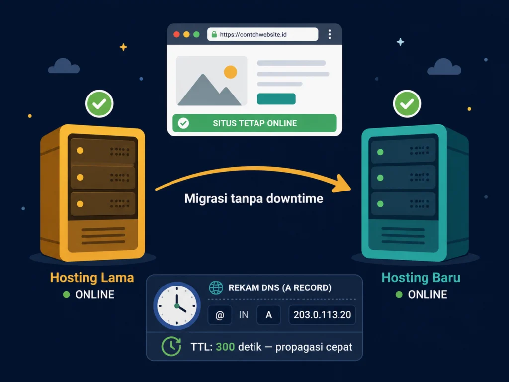cara pindah hosting tanpa downtime migrasi WordPress langkah demi langkah 2026