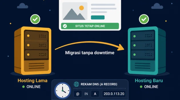 cara pindah hosting tanpa downtime migrasi WordPress langkah demi langkah 2026